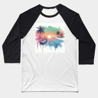 Tropical Seascape Baseball T-Shirt